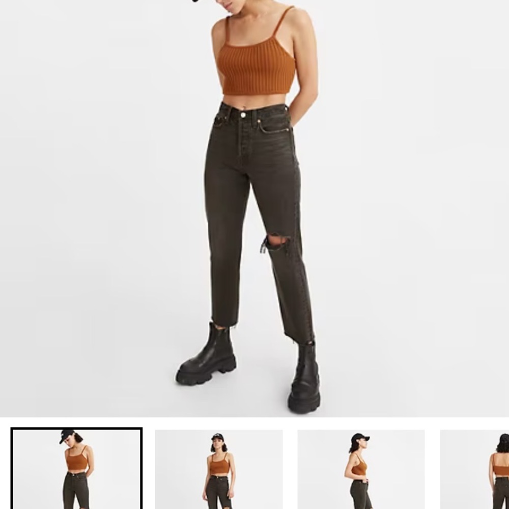 levi’s black wedgie straight
